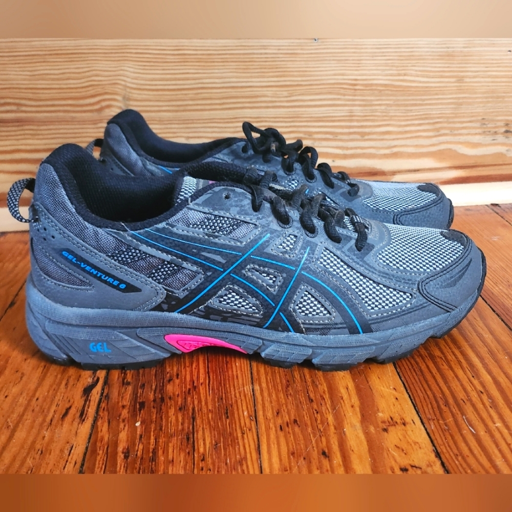 Asics Womens Gel Venture 6 T7G6Q Gray Running Shoes